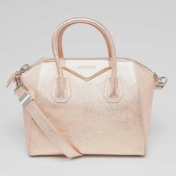 Givenchy Metallic Pink Sugar Goatskin Leather Small Antigona Bag - Picture 1 of 11